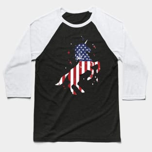 Americorn Unicorn 4th of July Baseball T-Shirt